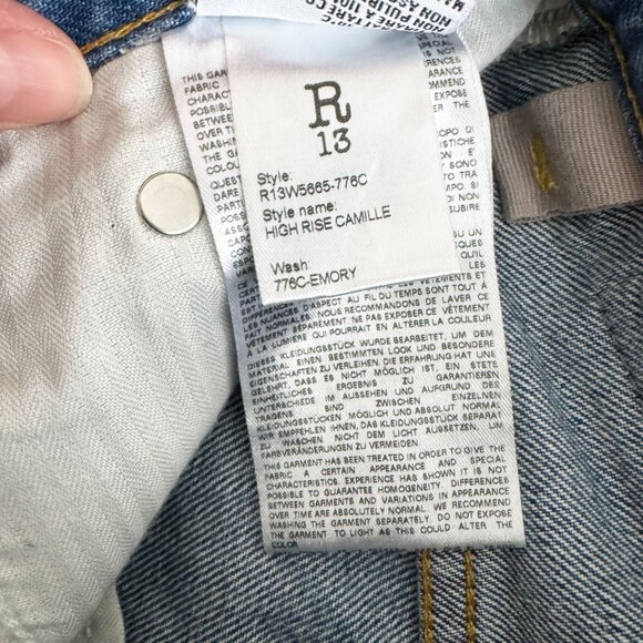 R13 “Camille” high rise jeans in “emory” blue, size 25. Fits like a slim size 24 - Picture 10 of 16